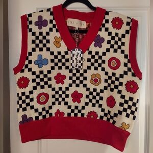 Kina & Tam Floral Funk Vest XL NWT